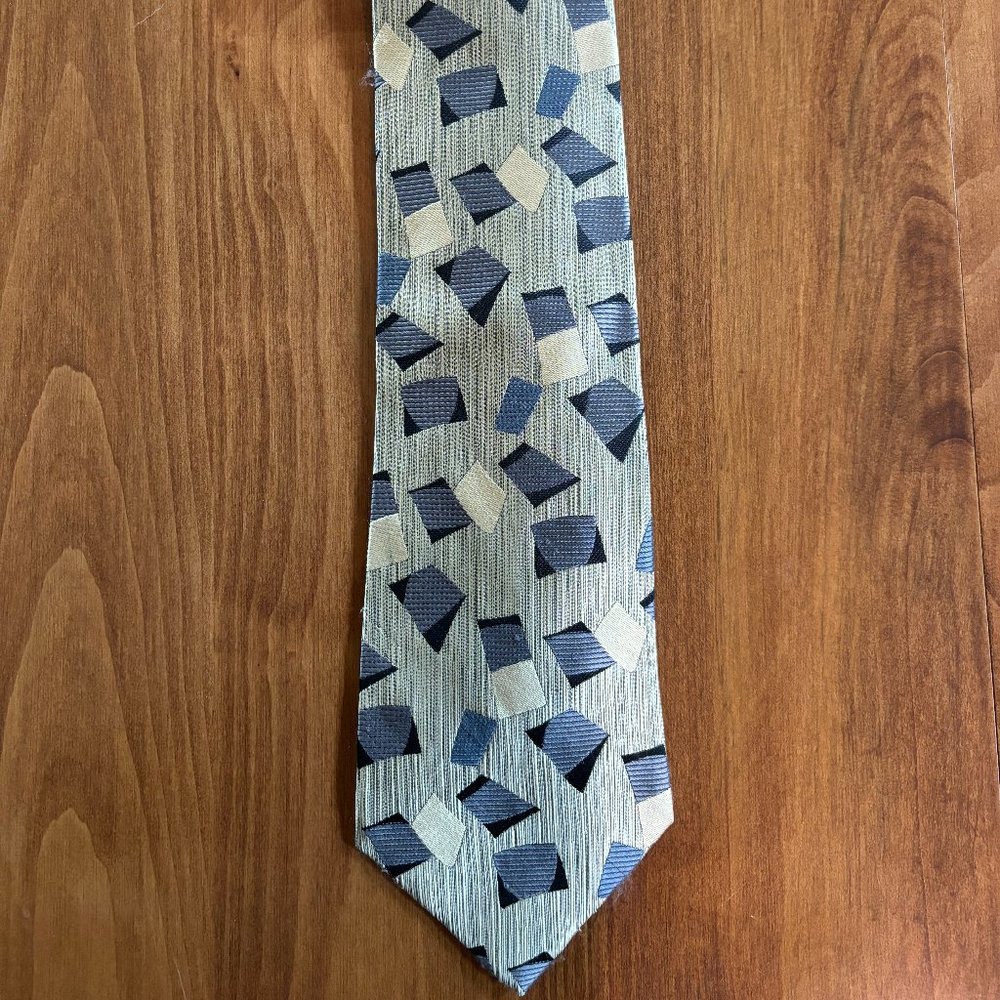 Jhane Barnes Vintage Silk Geometrical pattern tie